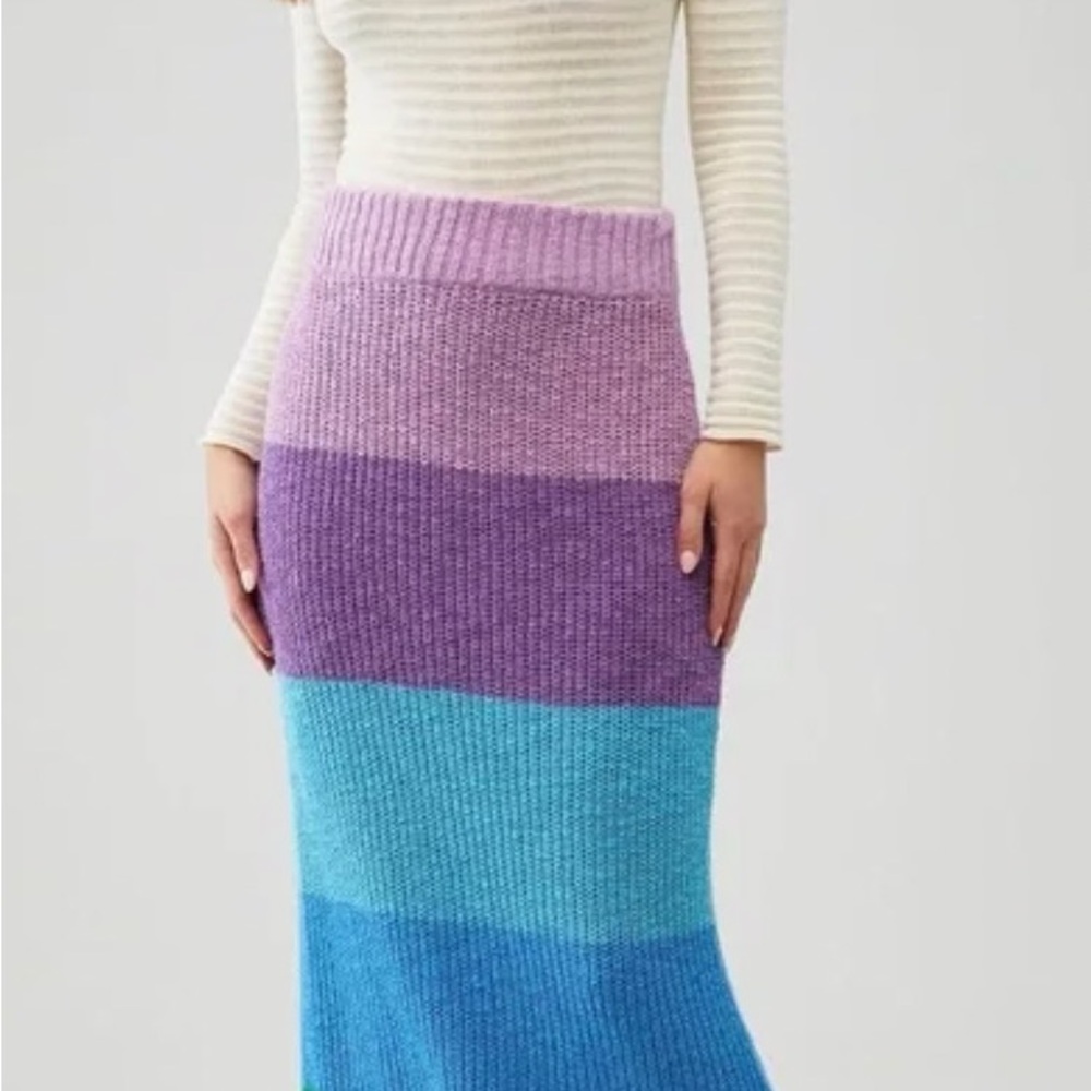 Pippa Sweater Skirt - Show Me Your MuMu Purple and Blue Knit Skirt